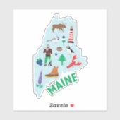 Sticker Icônes du Maine (Feuille)