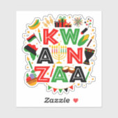 Sticker Icônes Kwanzaa, Coupe Kiss (Feuille)