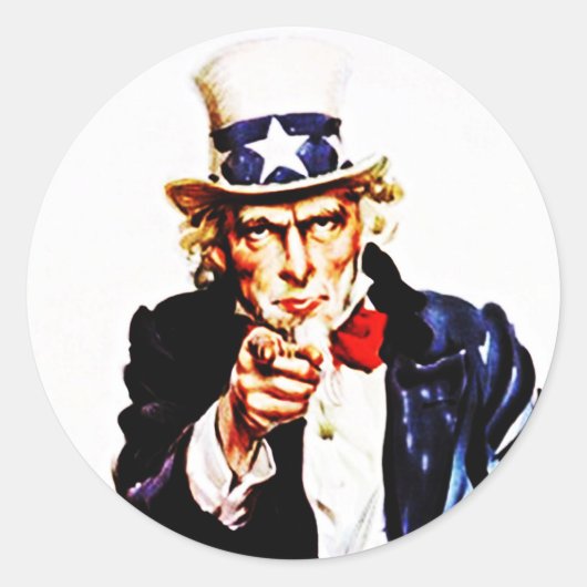 Sticker  Iconic oom Sam wil dat je je richt (Voorkant)