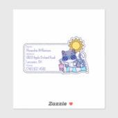 Sticker ID bagage de chat cool (Feuille)