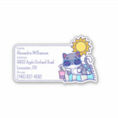 Sticker ID bagage de chat cool (Devant)