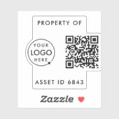 Sticker ID d'actif Propriété de l'entreprise Code QR Logo  (Feuille)