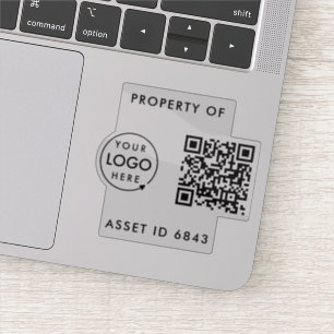 Sticker ID d'actif Propriété de l'entreprise Code QR Logo