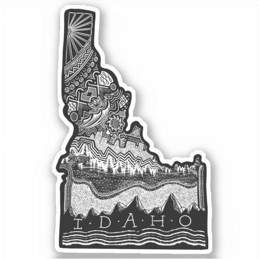 Sticker Idaho lineart (Devant)
