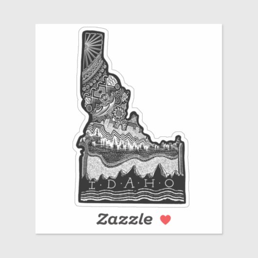 Sticker Idaho lineart (Feuille)