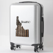 STICKER IDAHO PATRIOT BURNT BOIS NOIR (Sur valise)