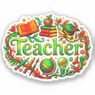 Sticker Idée Cadeau Félicité   Rétro Remerciement Enseigna