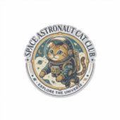 Sticker Idée cadeau papa chat astronaute spatial - Astr (Devant)