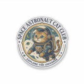 Sticker Idée cadeau papa chat astronaute spatial - Astr (Devant)