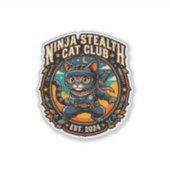 Sticker Idée cadeau pour maman de chat Ninja Stealth Cat - (Devant)