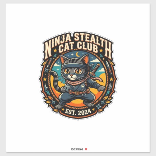 Sticker Idée cadeau pour maman de chat Ninja Stealth Cat - (Feuille)