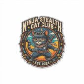 Sticker Idée cadeau pour maman de chat Ninja Stealth Cat - (Devant)