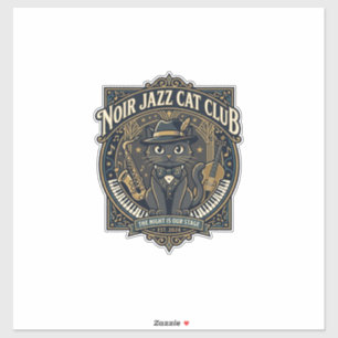 Sticker Idée cadeau pour papa chat de chat jazz noir - Noi