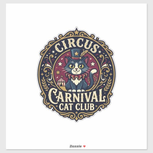 Sticker Idée cadeau pour papa de chat de carnaval de cirqu (Feuille)
