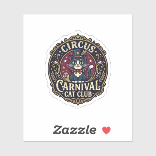 Sticker Idée cadeau pour papa de chat de carnaval de cirqu (Feuille)
