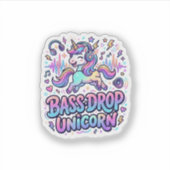 Sticker Idée de cadeau licorne basse drop typographie Des (Devant)