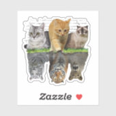 Sticker Idée de design de cadeau avec réflexion de chat am (Feuille)