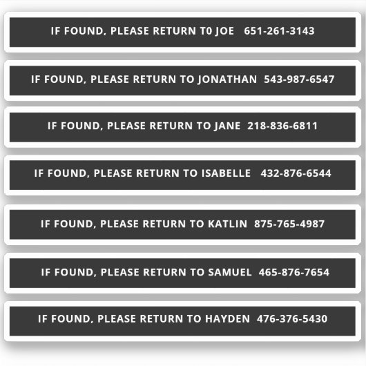 Sticker Identification personnalisée de la pagaie (Devant)