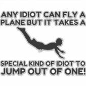 STICKER IDIOT SKYDIVING (Devant)