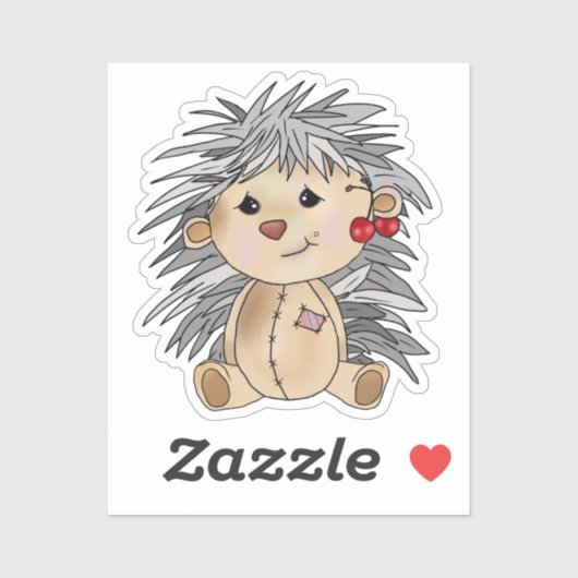 Sticker Igel avec cerises (Feuille)