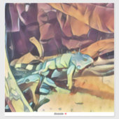 Sticker Iguane dormant sur une branche (Feuille)