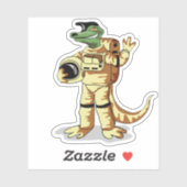 Sticker Iguanodon Habillé Dans Un Spacesuit Cosmonaute. (Feuille)