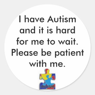 sticker, ik heb Autismand en het is moeilijk voor Ronde Sticker