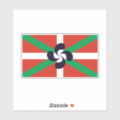 Sticker Ikurrina avec le symbole Lauburu (Feuille)