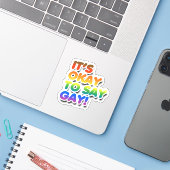 Sticker Il est correct de dire gay (Ordinateur portable avec iPhone)