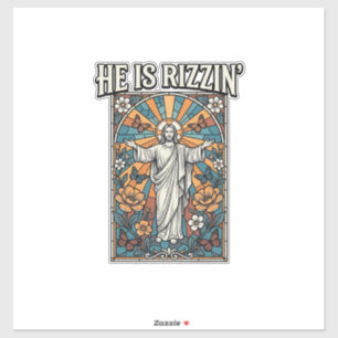 Sticker Il est Rizzin Vintage Pâques Vitrail T-Shirt De