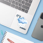Sticker Il pleut une météo esthétique (Ordinateur portable avec iPhone)