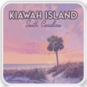 Sticker Île de Kiawah Caroline du Sud Palmier (Devant)