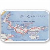 Sticker Île-du-Prince-Édouard Carte Vintage (Devant)