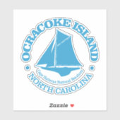 Sticker Île Ocracoke (sloop) (Feuille)