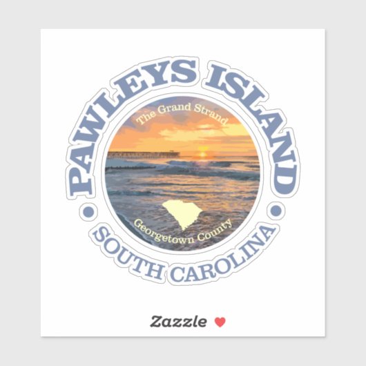 Sticker Île Pawleys (C) (Feuille)