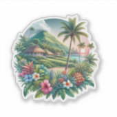 Sticker Île tropicale (Devant)