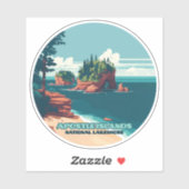 Sticker Iles Apôtres National Lakeshore Wisconsin Rétro (Feuille)