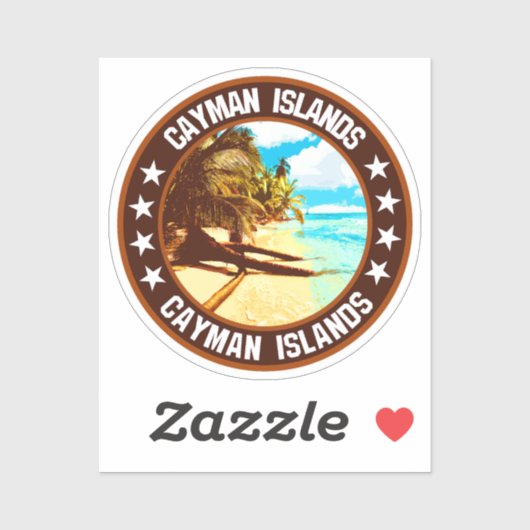 Sticker Îles Caïmans (Feuille)