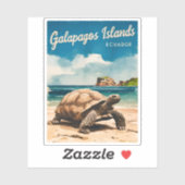 Sticker Îles Galapagos Vintage voyage Equateur Rétro (Feuille)