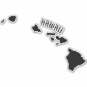 STICKER ÎLES HAWAII NOIR (Devant)