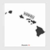 STICKER ÎLES HAWAII NOIR (Feuille)