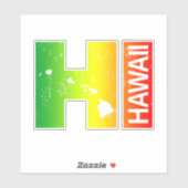 Sticker Îles HI de Rasta Hawaï (Feuille)