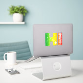 Sticker Îles HI de Rasta Hawaï (Ordinateur portable sur le bureau)