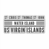Sticker Îles Vierges américaines USVI Caraïbes Tropical (Devant)