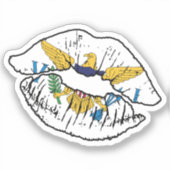 Sticker Îles Vierges Îles Vierges Îles Vierges Bleu à lèvr (Recto)