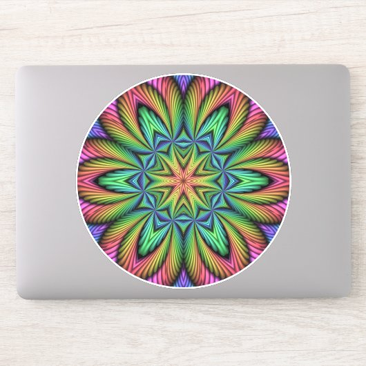 Sticker Illusion arc-en-ciel Mandala (Ordinateur)