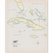 Sticker Illustrated map of Cuba (Devant)