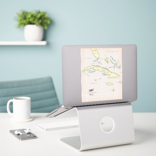 Sticker Illustrated map of Cuba (Ordinateur portable sur le bureau)