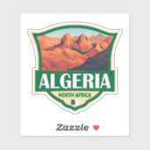 Sticker Illustration Algérie Insigne rétro (Feuille)