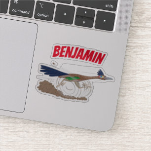 Sticker Illustration amusante de la caricature d'oiseau du